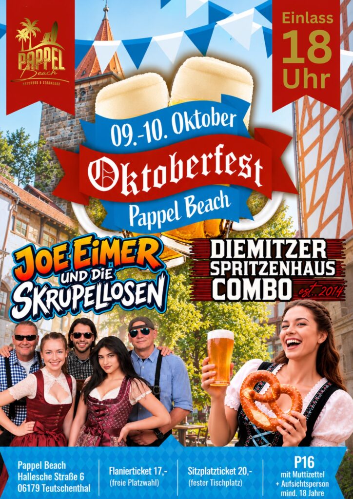 Oktoberfest am Pappel-Beach am 9. und 10. Oktober – Plakat
