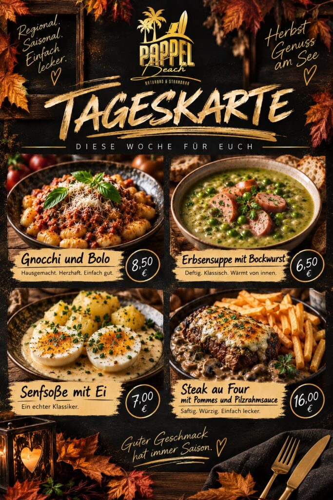 Tageskarte Pappel-Beach